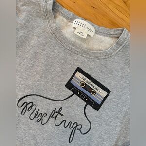 Kate Spade Broome Street Gray Mix It Up Cassette Sweatshirt Large